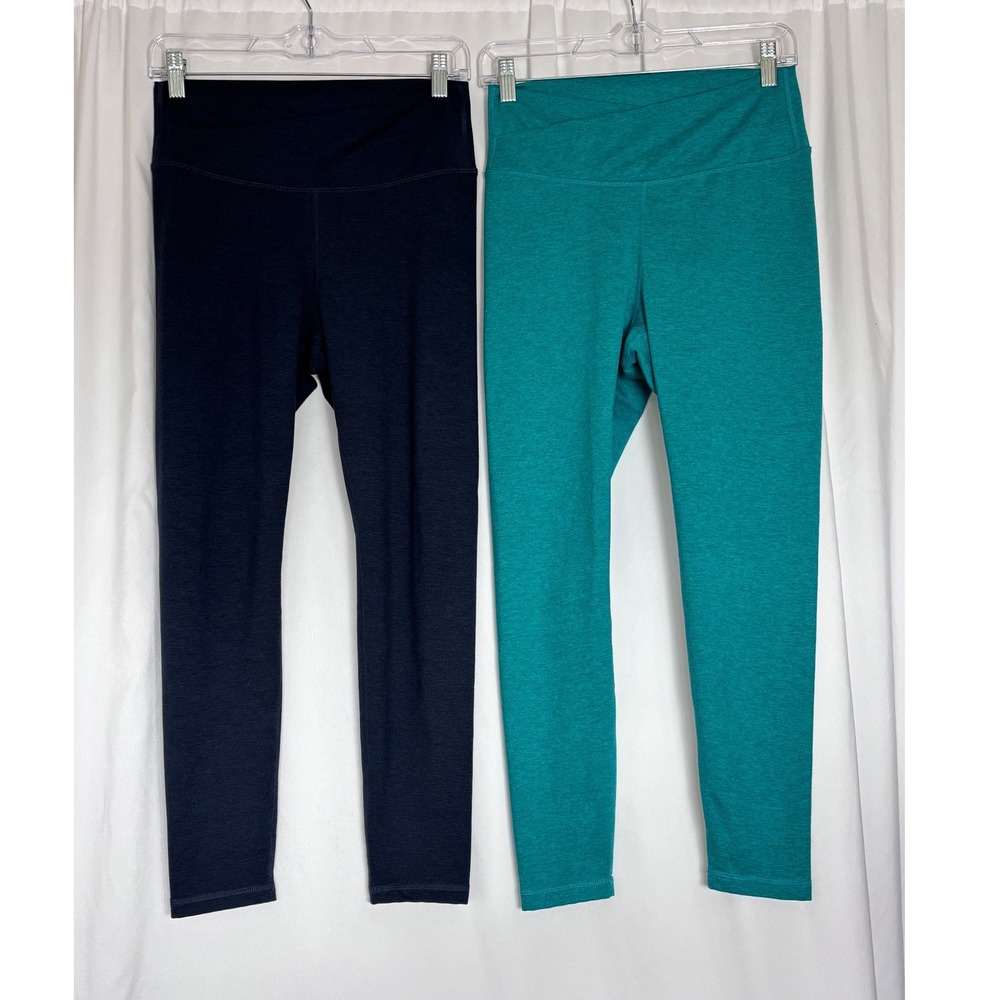 Old Navy CloudComfy Lot of 2 Extra High-Rise Leggings Bundle Navy Teal Womens M